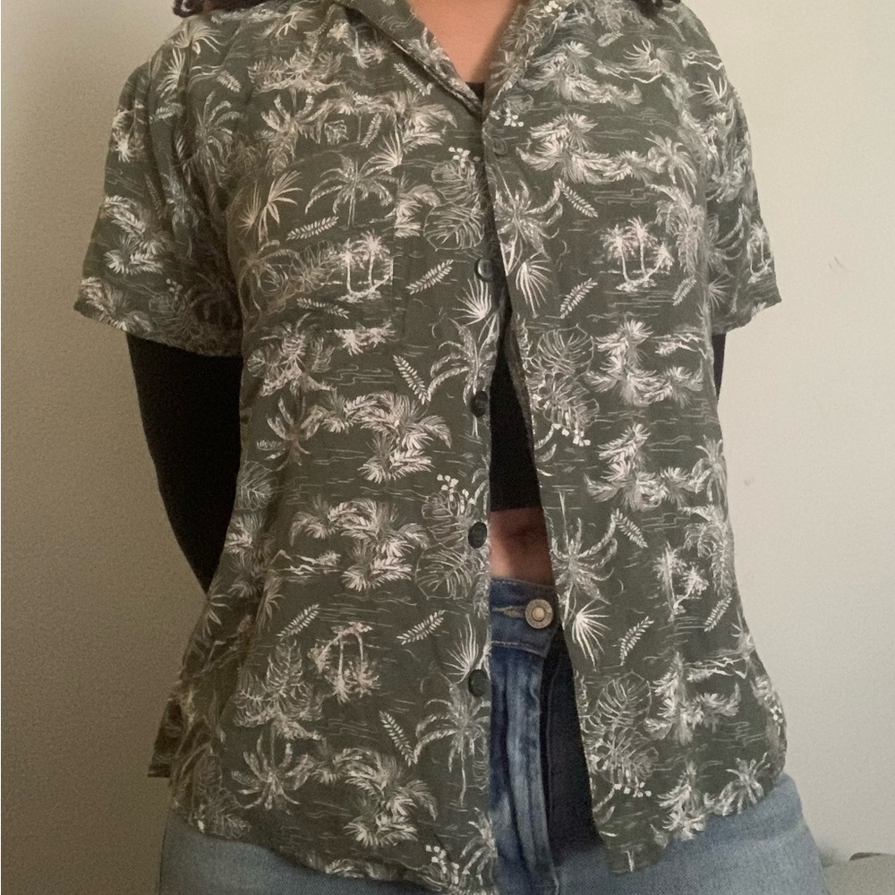 SELF ESTEEM button up shirt/jacket with palm tree print